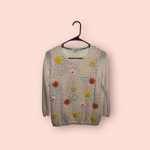 2 BODEN cream floral sweater